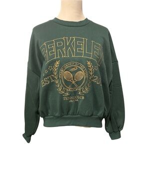 Blu Pepper Dark Green Crewneck Sweatshirt with Gold Berkeley Graphic
